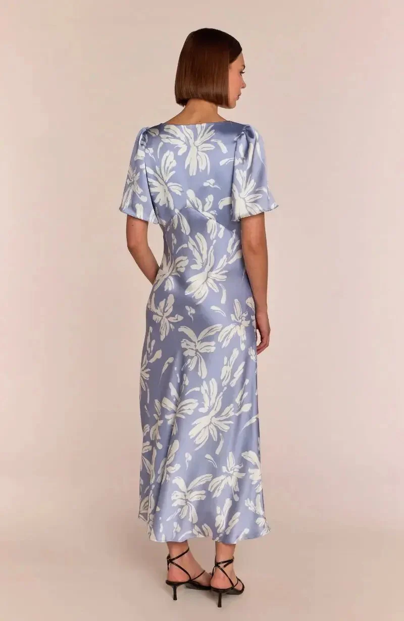 Ellis Dress in Blue Lily Print - Image 10