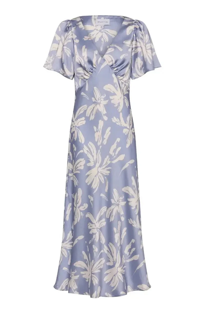 Ellis Dress in Blue Lily Print - Image 11