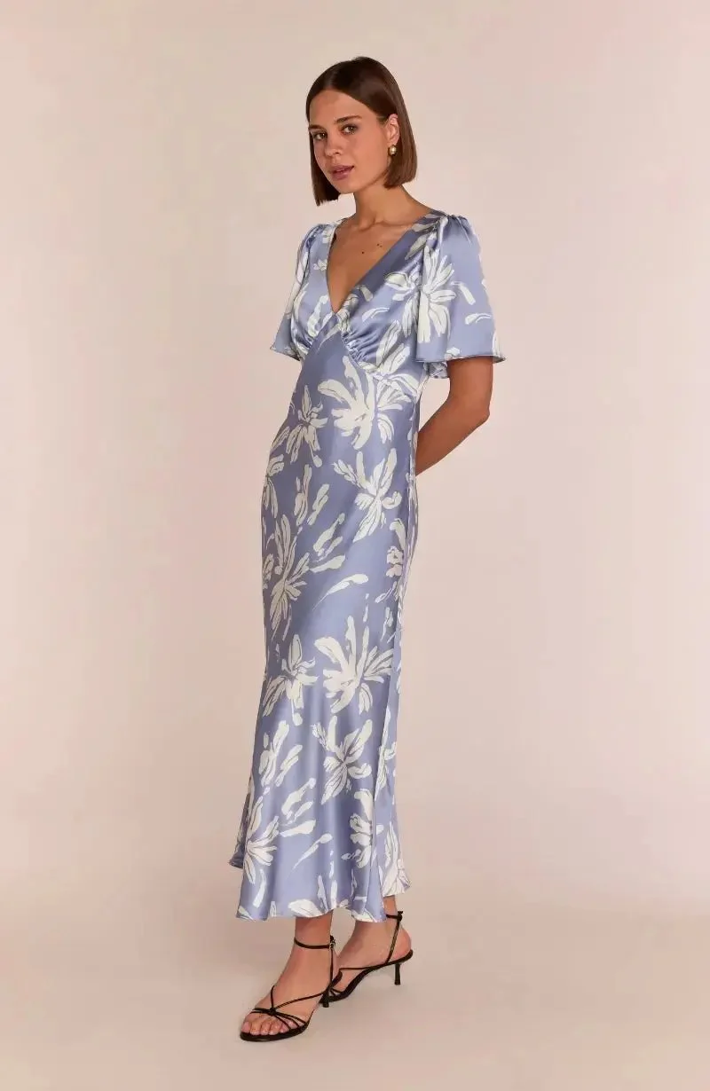 Ellis Dress in Blue Lily Print - Image 4