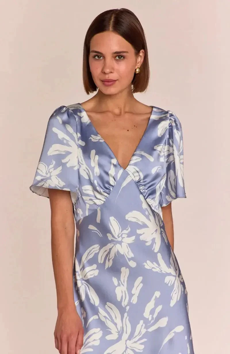 Ellis Dress in Blue Lily Print - Image 7