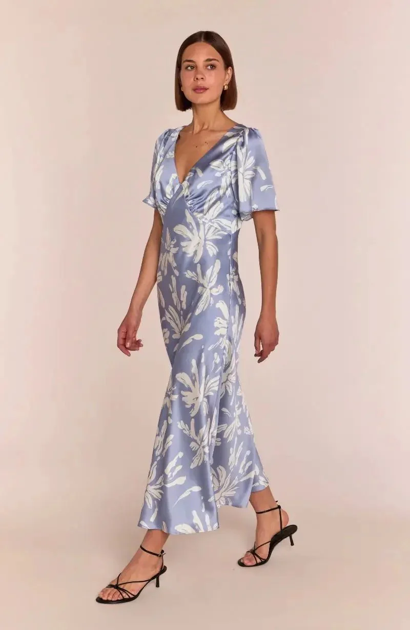 Ellis Dress in Blue Lily Print - Image 9