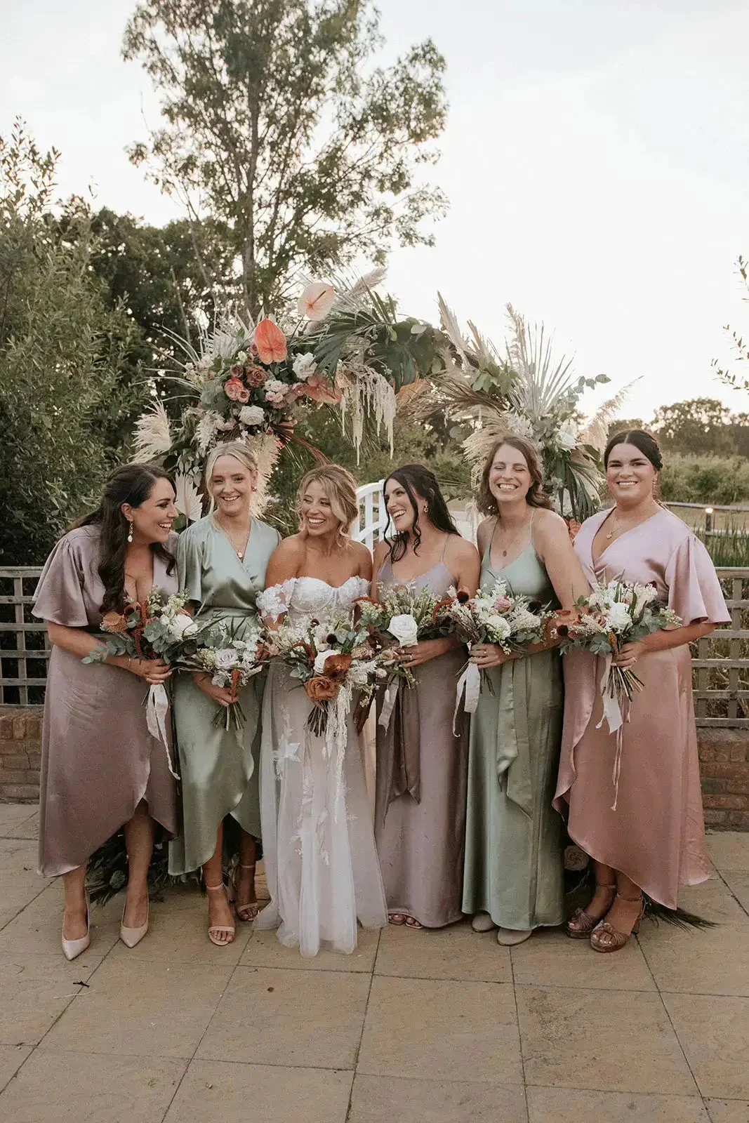 Florence Waterfall Dress in Rose Pink Satin - Image 8