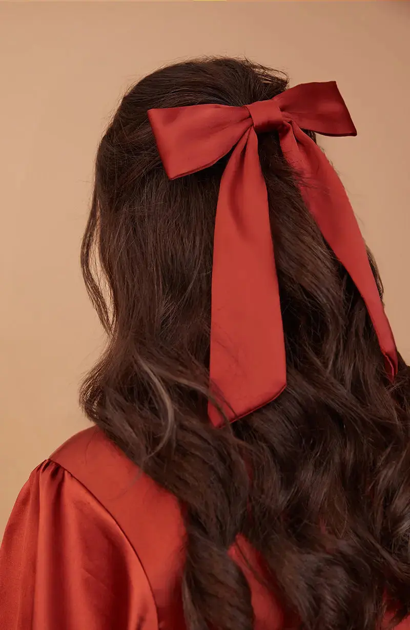 Hair Bow in Satin - Image 9
