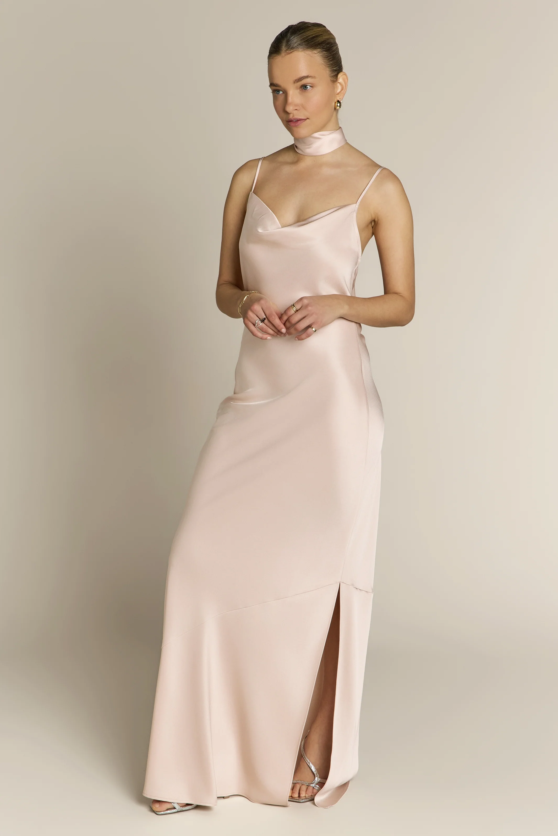 Pollenca Dress in Champagne Satin - Image 7
