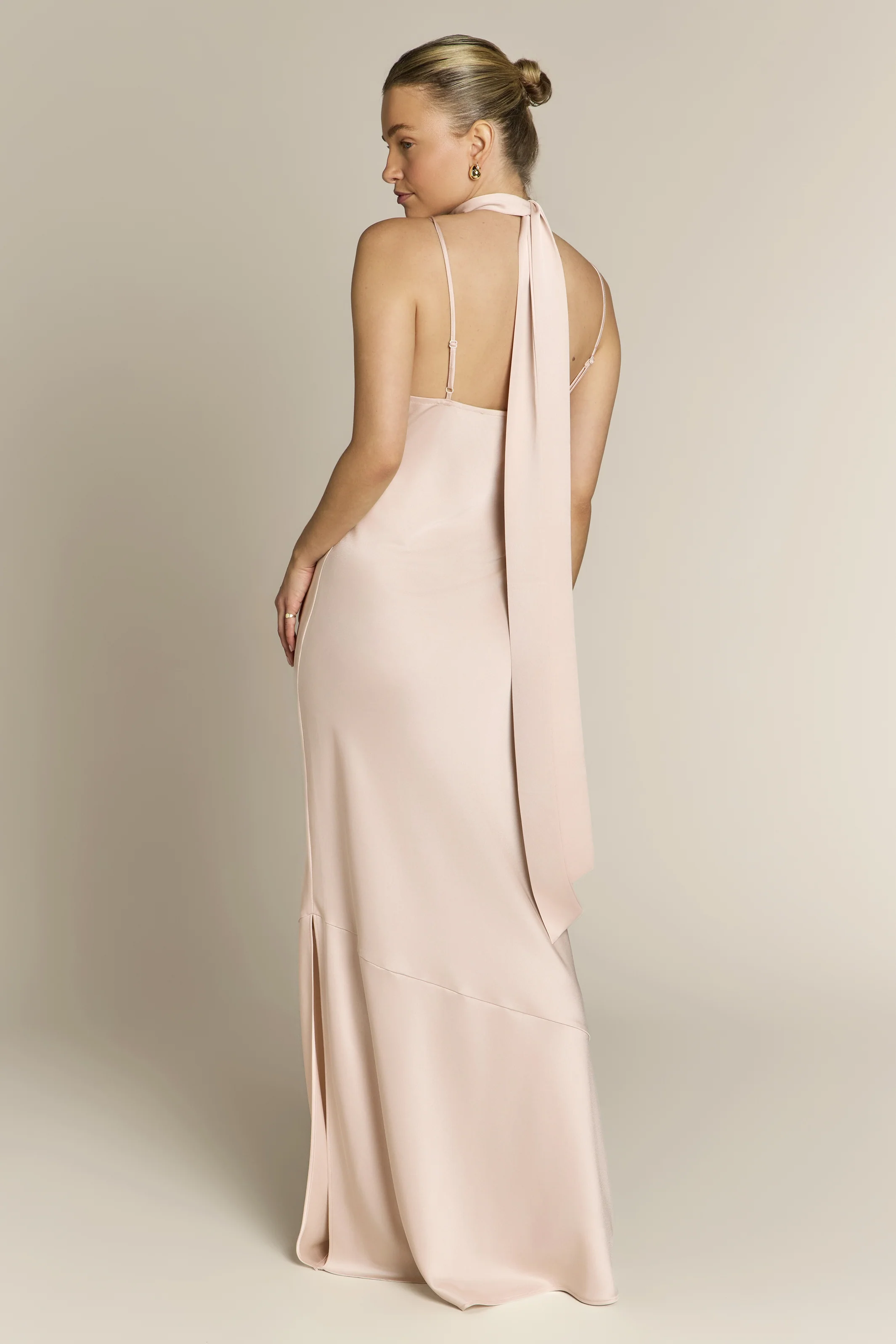 Pollenca Dress in Champagne Satin - Image 9