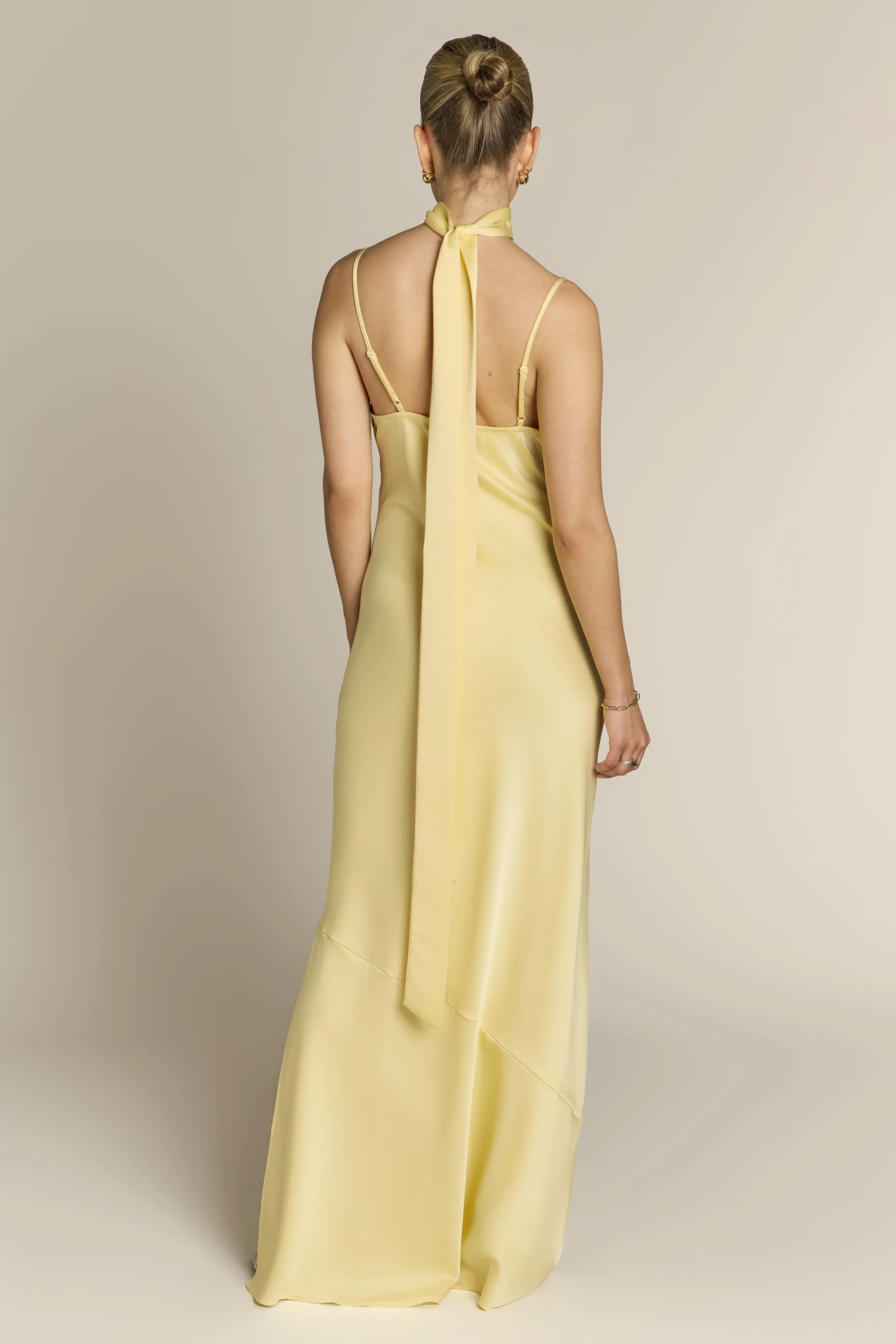 Pollenca cowl neck Dress in Lemonade Yellow - Image 6