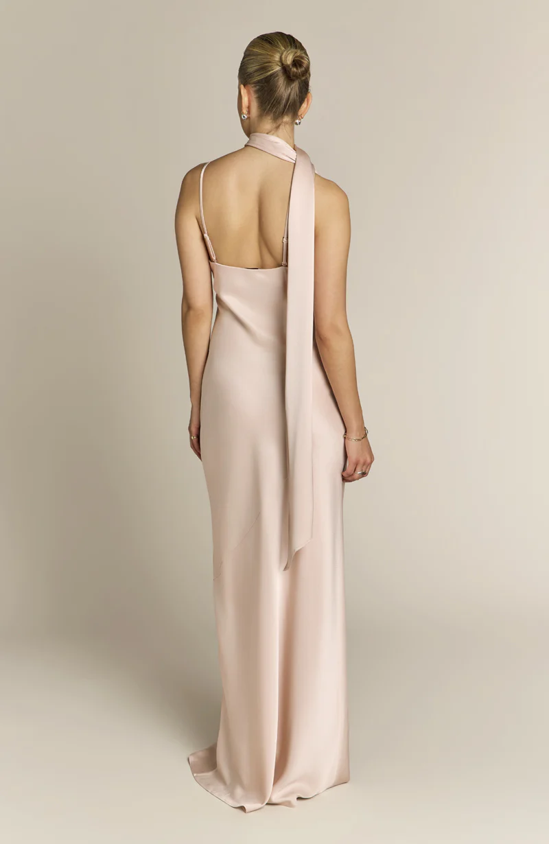 Raye One Shoulder Dress in Champagne - Image 11