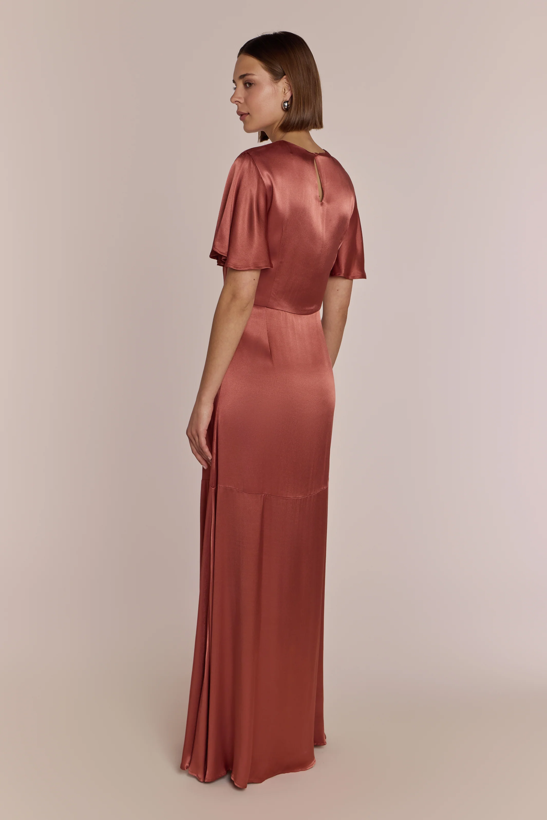 Sienna Dress in Terracotta Lenzing™ Ecovero™ Satin - Image 5