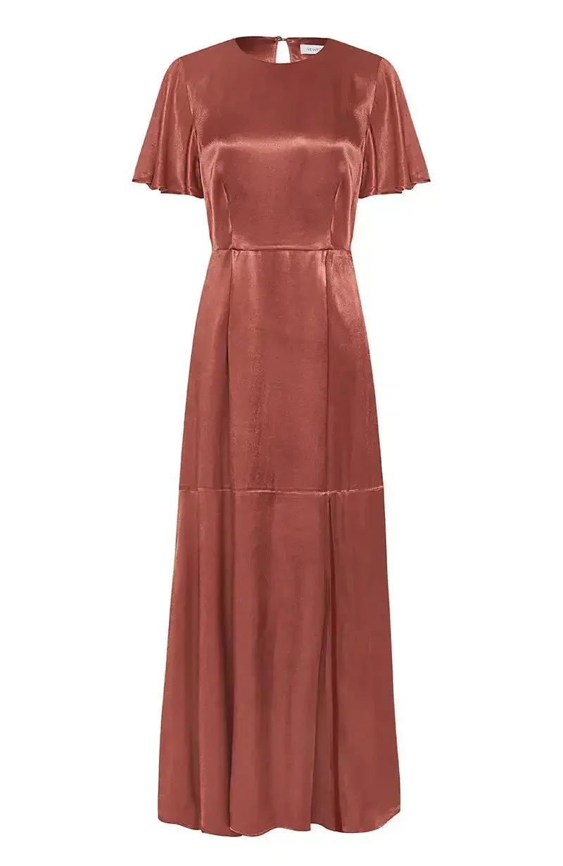Sienna Dress in Terracotta Lenzing™ Ecovero™ Satin - Image 6